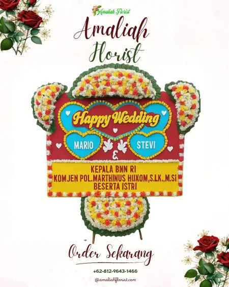 Papan Bunga Pernikahan Sindulang
